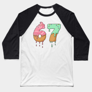 Sweet Scoop 67 – Drippy Ice Cream Cone Design Baseball T-Shirt