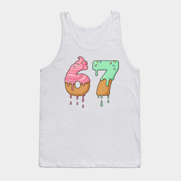 Sweet Scoop 67 – Drippy Ice Cream Cone Design Tank Top by Shit Post Hero