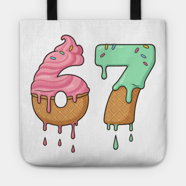 Sweet Scoop 67 – Drippy Ice Cream Cone Design Tote by Shit Post Hero