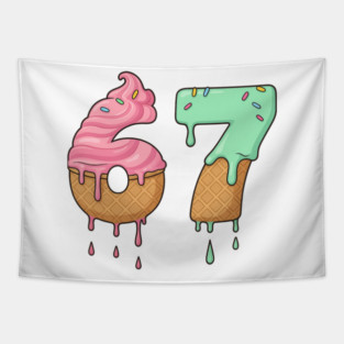 Sweet Scoop 67 – Drippy Ice Cream Cone Design Tapestry