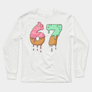 Sweet Scoop 67 – Drippy Ice Cream Cone Design Long Sleeve T-Shirt
