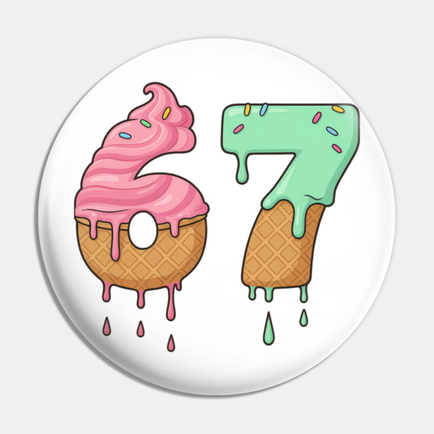Sweet Scoop 67 – Drippy Ice Cream Cone Design Pin by Shit Post Hero