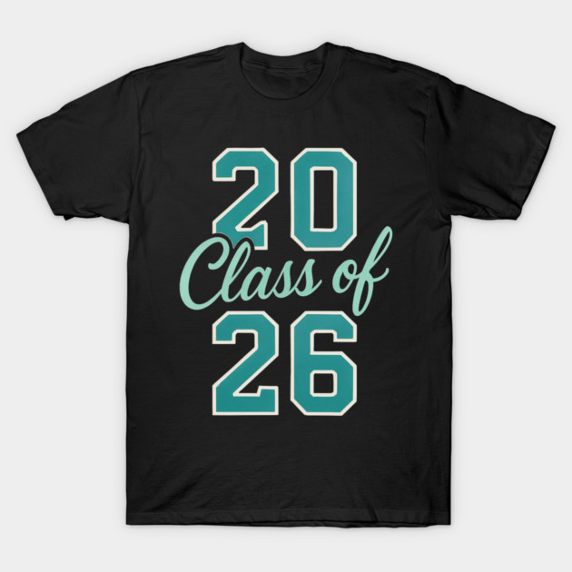 Class of 2026 – Retro Graduation Year Teal Varsity Numbers Senior 26 T-Shirt by ArtistTee ⭐⭐⭐⭐⭐
