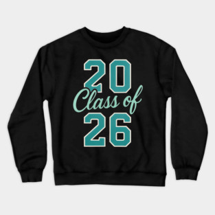Class of 2026 – Retro Graduation Year Teal Varsity Numbers Senior 26 Crewneck Sweatshirt