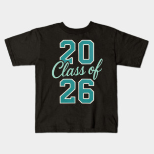 Class of 2026 – Retro Graduation Year Teal Varsity Numbers Senior 26 Kids T-Shirt