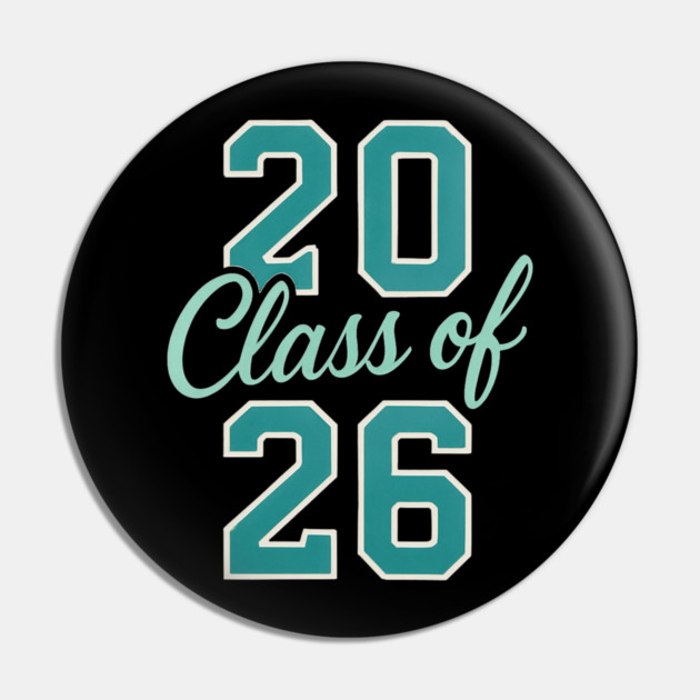 Class of 2026 – Retro Graduation Year Teal Varsity Numbers Senior 26 Pin by ArtistTee ⭐⭐⭐⭐⭐