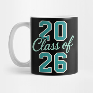 Class of 2026 – Retro Graduation Year Teal Varsity Numbers Senior 26 Mug