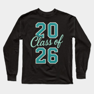 Class of 2026 – Retro Graduation Year Teal Varsity Numbers Senior 26 Long Sleeve T-Shirt