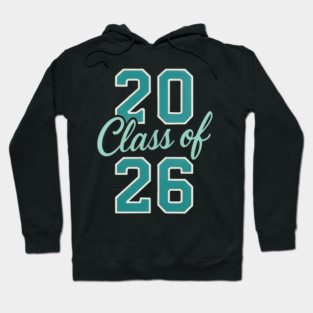 Class of 2026 – Retro Graduation Year Teal Varsity Numbers Senior 26 Hoodie