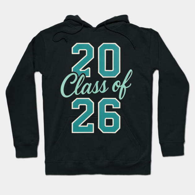 Class of 2026 – Retro Graduation Year Teal Varsity Numbers Senior 26 Hoodie by ArtistTee ⭐⭐⭐⭐⭐