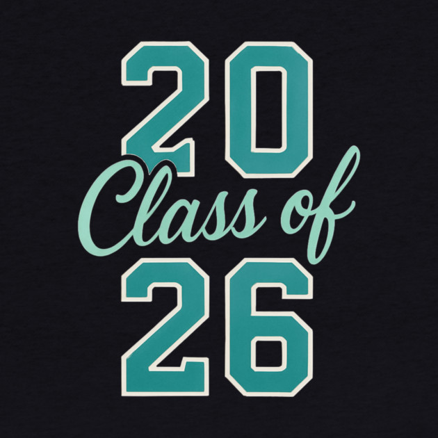 Class of 2026 – Retro Graduation Year Teal Varsity Numbers Senior 26 by ArtistTee ⭐⭐⭐⭐⭐
