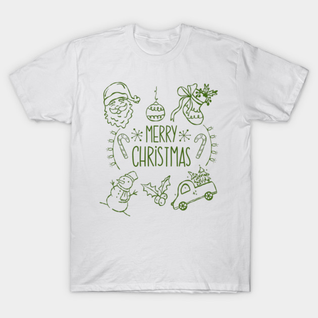 Merry Christmas Doodle Set T-Shirt by Creatifly Graphic Tees