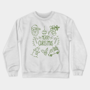 Merry Christmas Doodle Set Crewneck Sweatshirt