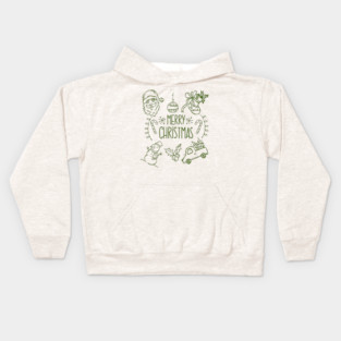 Merry Christmas Doodle Set Kids Hoodie