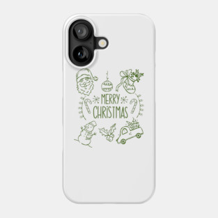 Merry Christmas Doodle Set Phone Case