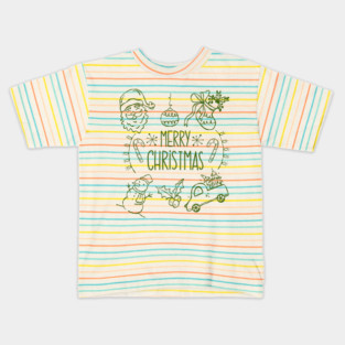 Merry Christmas Doodle Set Kids T-Shirt