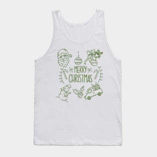 Merry Christmas Doodle Set Tank Top