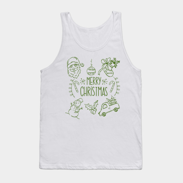 Merry Christmas Doodle Set Tank Top by Creatifly Graphic Tees