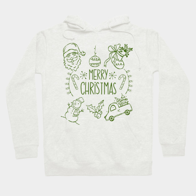 Merry Christmas Doodle Set Hoodie by Creatifly Graphic Tees