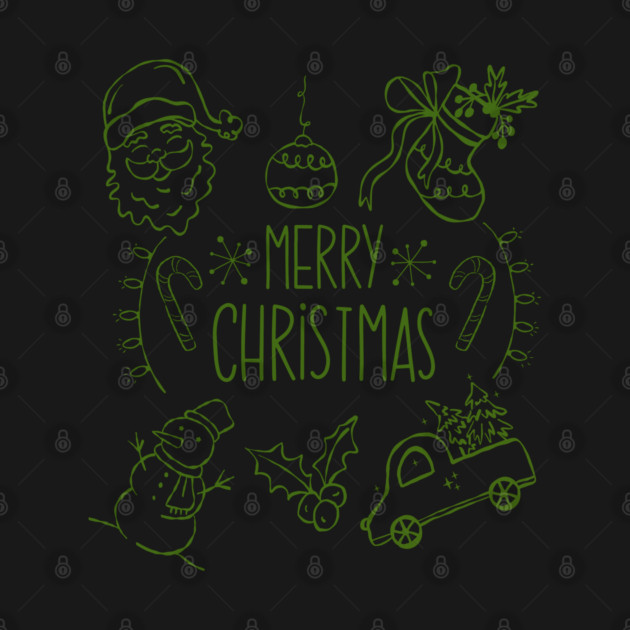 Merry Christmas Doodle Set by Creatifly Graphic Tees