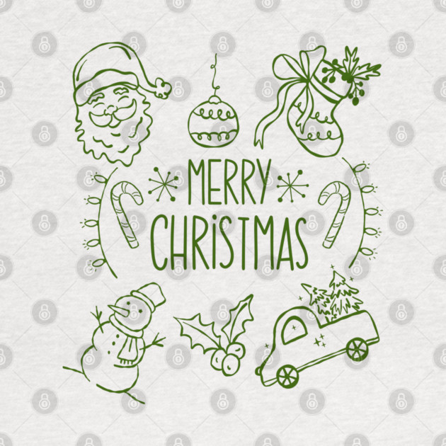 Merry Christmas Doodle Set by Creatifly Graphic Tees