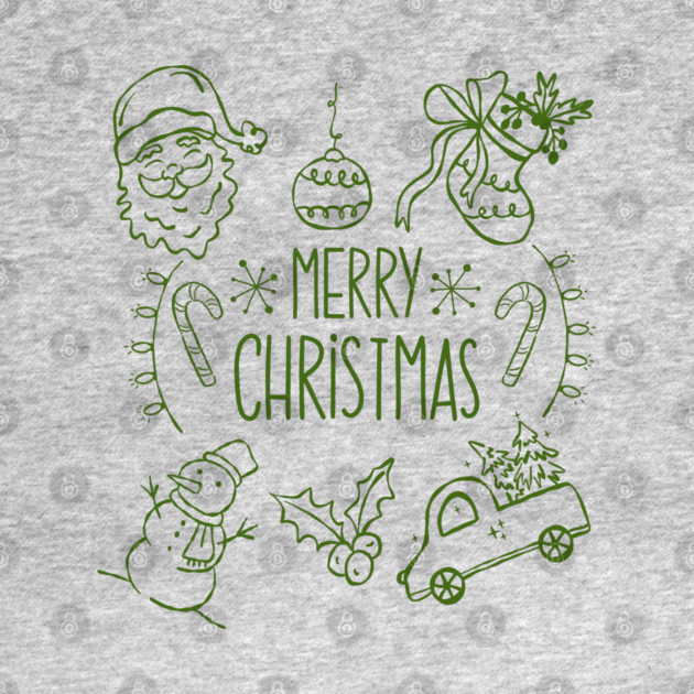 Merry Christmas Doodle Set by Creatifly Graphic Tees