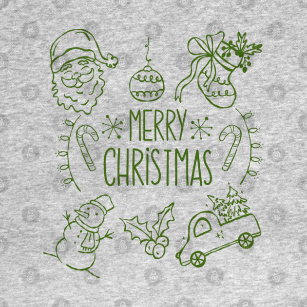 Merry Christmas Doodle Set by Creatifly Graphic Tees