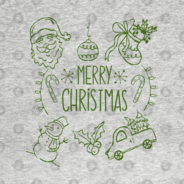 Merry Christmas Doodle Set by Creatifly Graphic Tees