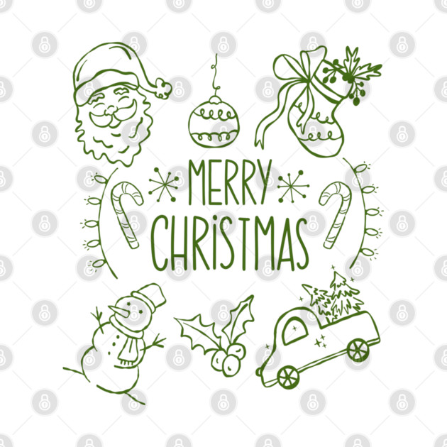Merry Christmas Doodle Set by Creatifly Graphic Tees