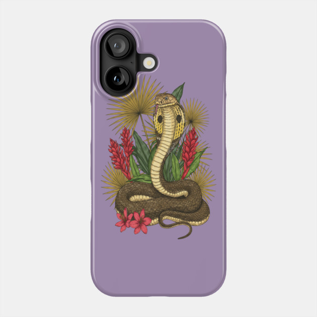 King Cobra Snake with Red Ginger and Palms Phone Case by BirdsnStuff