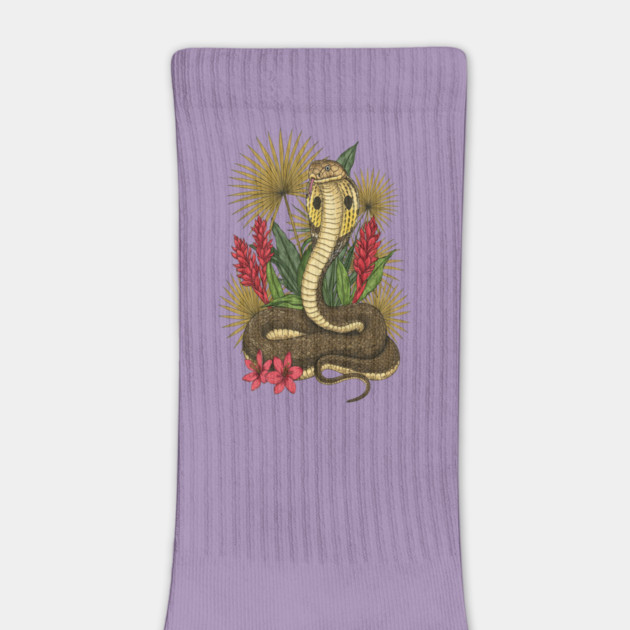 King Cobra Snake with Red Ginger and Palms by BirdsnStuff