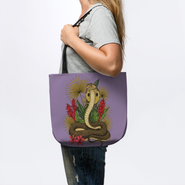 King Cobra Snake with Red Ginger and Palms by BirdsnStuff