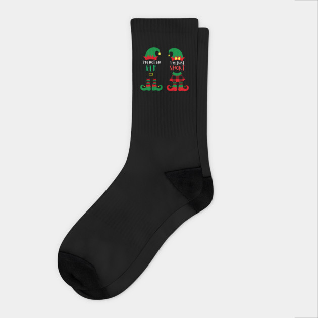 Holiday Helper Humor Duo Socks by Creatifly Graphic Tees