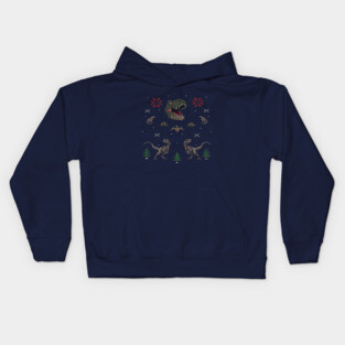 Ugly Dino Christmas Sweater Kids Hoodie