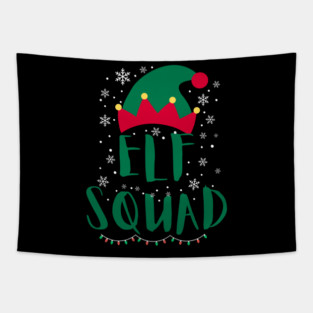Elf Squad Holiday Cheer Tapestry