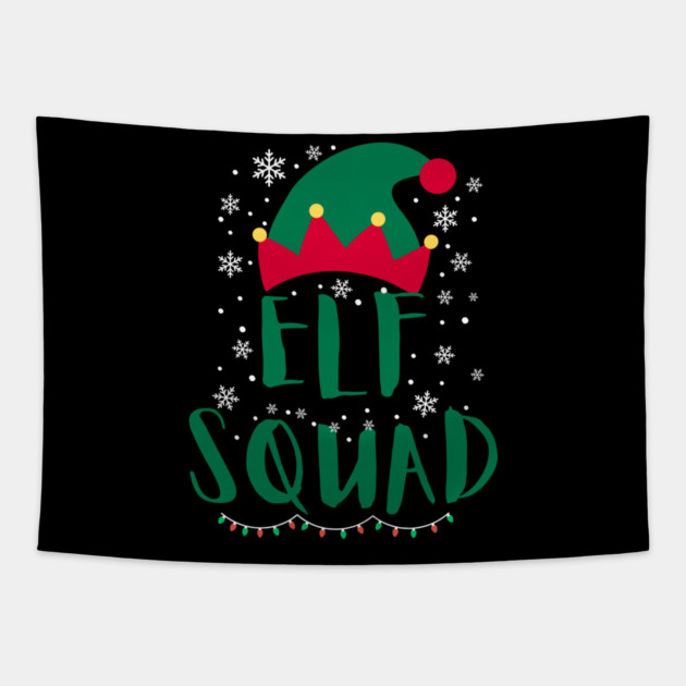 Elf Squad Holiday Cheer Tapestry by Creatifly Graphic Tees