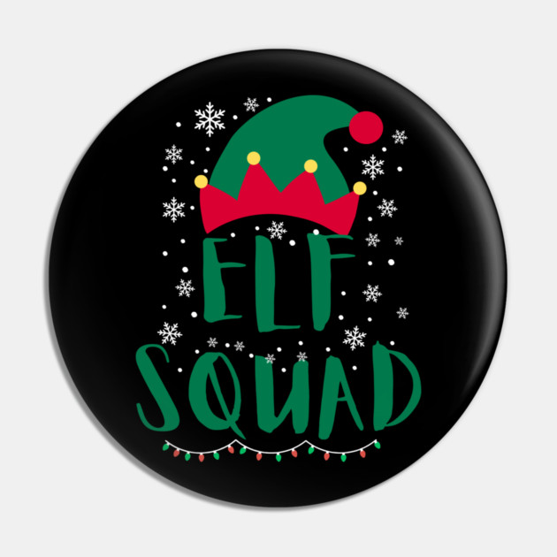 Elf Squad Holiday Cheer Pin by Creatifly Graphic Tees