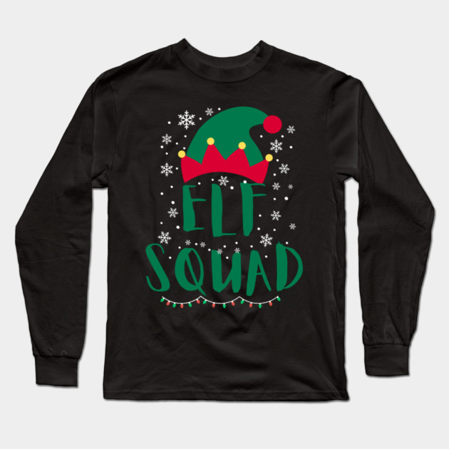Elf Squad Holiday Cheer Long Sleeve T-Shirt by Creatifly Graphic Tees