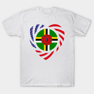 Dominican American Multinational Patriot Flag Series (Heart Dominica & US) T-Shirt