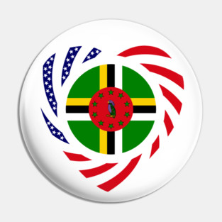 Dominican American Multinational Patriot Flag Series (Heart Dominica & US) Pin