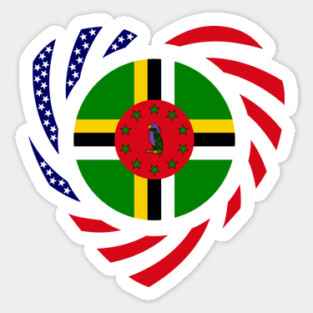 Dominican American Multinational Patriot Flag Series (Heart Dominica & US) Sticker