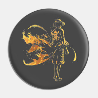 luffy silhouette - One Piece Pin
