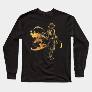 luffy silhouette - One Piece Long Sleeve T-Shirt