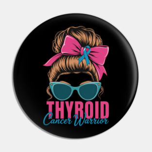 Thyroid Cancer Awareness Warrior Messy Bun Thyroidectomy Pin