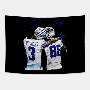 George Pickens And CeeDee Lamb Graphic, Retro Dallas Football American, Football Gift Fan 90s Vintage Unisex, Gift For Him Her Tapestry