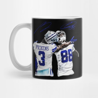 George Pickens And CeeDee Lamb Graphic, Retro Dallas Football American, Football Gift Fan 90s Vintage Unisex, Gift For Him Her Mug