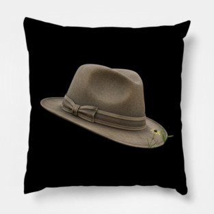Vintage Fedora Hat Design Pillow