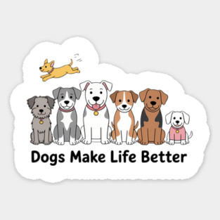 Red and Howling Dogs Make Life Better Sticker