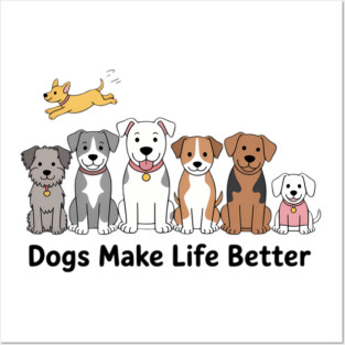 Red and Howling Dogs Make Life Better Posters and Art