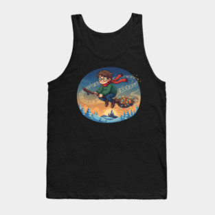 Harry Potter Hogwarts Christmas Broomstick Tank Top